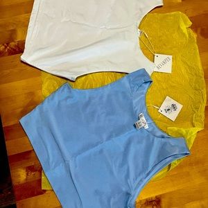 Blue and White Revamped Crop-tops, same style NWT
